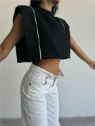 CHANEL VATKALI CROP BLUZ - Siyah resmi